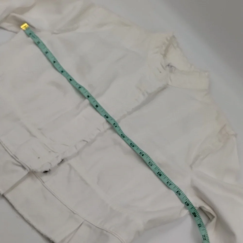 bcih White Jean Jacket Size Large Raw Edges Cropped - Picture 9 of 10